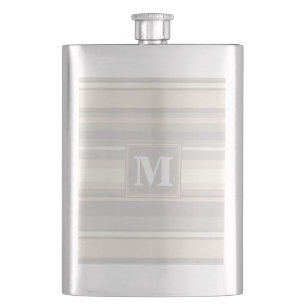 Flasque Monogramme rayures beiges
