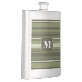 Flasque Monogramme rayures vert olive (Droite)