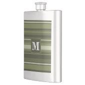 Flasque Monogramme rayures vert olive (Gauche)