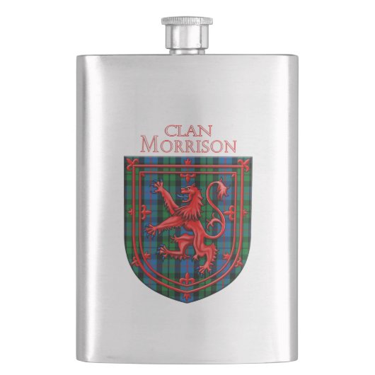 Flasque Morrison Tartan Scottish Plaid Lion Rampant (devant)