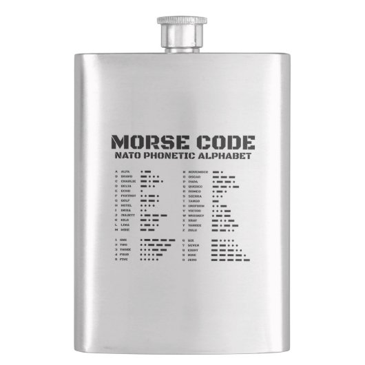 Flasque Morse Code Alphabet phonétique OTAN (devant)