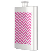 Flasque Motif chaud rose et blanc Chevron (Gauche)