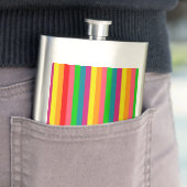 Flasque Motif de bandes verticales arc-en-ciel multicolore (En situation)