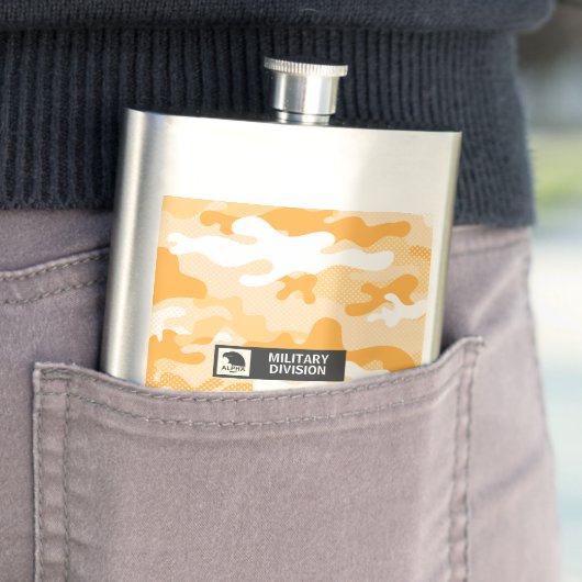 Flasque Motif de camouflage orange militaire (En situation)
