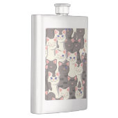 Flasque Motif de chats blancs et gris (Droite)