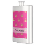 Flasque Motif de couronne rose et or (Gauche)