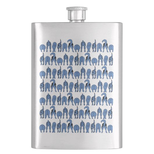 Flasque Motif de fesses de chien bleu (devant)