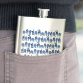 Flasque Motif de fesses de chien bleu (En situation)
