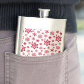 Flasque Motif moderne de flocon rouge et blanc (En situation)