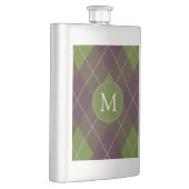 Flasque Motif monogramme écossais vert foncé classique (Droite)