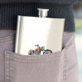 Flasque Moto caricature (En situation)