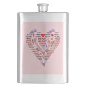 Flasque Mots du ballon classique du coeur (devant)