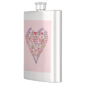 Flasque Mots du ballon classique du coeur (Gauche)