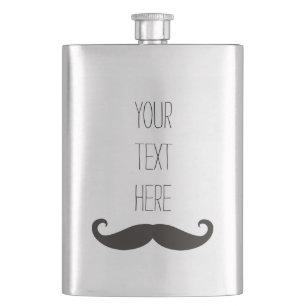 Flasque Moustache drôle/Schnurrbart + votre texte