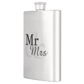 Flasque Mr&Mrs Simple Elegant Typographie Mariage Faveur (Gauche)