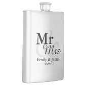 Flasque Mr&Mrs Simple Elegant Typographie Mariage Faveur (Droite)
