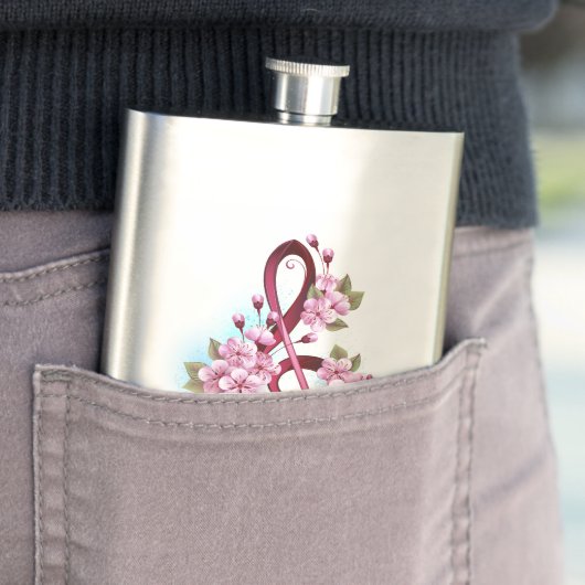 Flasque Musical treble clef notes with sakura flowers (En situation)