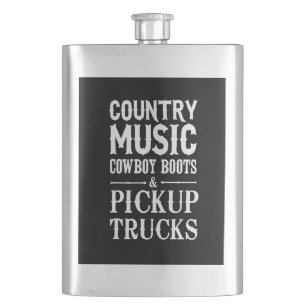 Flasque Musique country, bottes de cowboy et camion