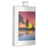 Flasque Nature Lake Trees Couple Silhouette Artwork (Droite)