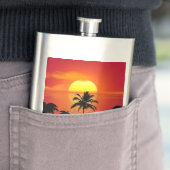 Flasque Nature Sunset Palm Trees illustration (En situation)