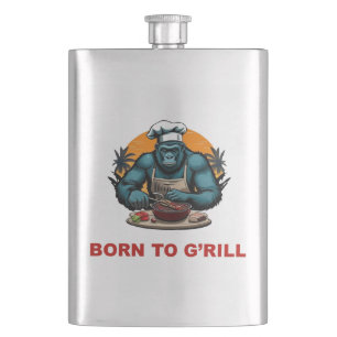 Flasque Né pour être un maître du barbecue G'rill Fun Pun