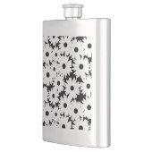 Flasque Négative Space Daisées blanc sur noir (Gauche)