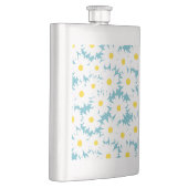 Flasque Négative Space Daisies blanc jaune sur bleu (Droite)