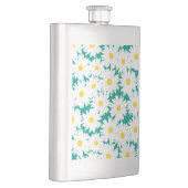 Flasque Négative Space Daisies blanc jaune sur vert (Droite)