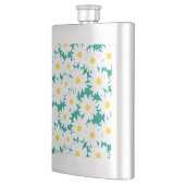 Flasque Négative Space Daisies blanc jaune sur vert (Gauche)