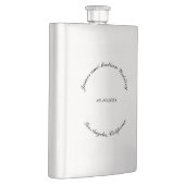 Flasque Nom de la Personnaliser, date noir lettres incurvé (Droite)