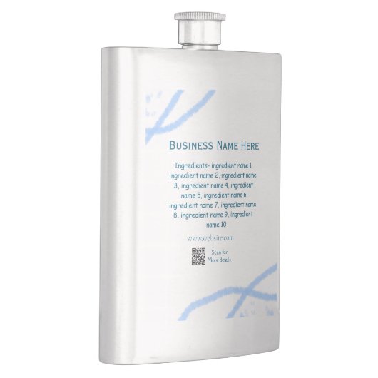 Flasque Nom d'ingrédient ajouter nom d'entreprise site Web (Droite)