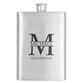 Flasque Nom du Groomsman Personnalisé Classique (devant)