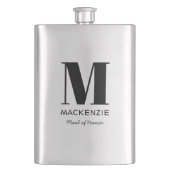 Flasque Nom du monogramme de la femme d'honneur (devant)