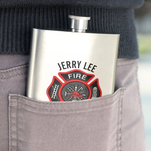 Flasque Nom fait sur commande des textes de sapeur-pompier (En situation)