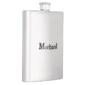 Flasque Nom monogramme moderne minimaliste noir gris (Droite)