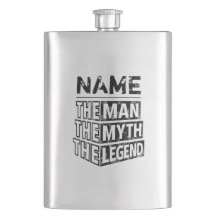 Flasque Nom Personnalisé L'Homme Le Mythe La Légende