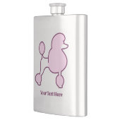 Flasque Nom personnalisé Poodle rose (Gauche)