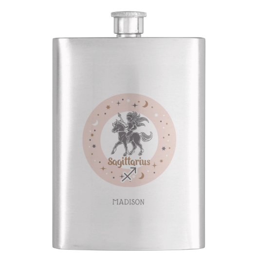 Flasque Nom personnalisé SIGNE Zodiaque Sagittaire (devant)