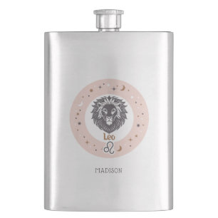 Flasque Nom personnalisé SIO Zodiac Leo