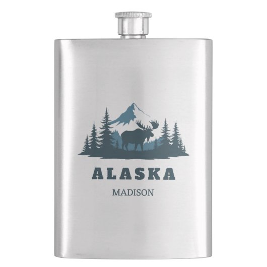 Flasque Nom personnalisé & Texte ALASKA (devant)