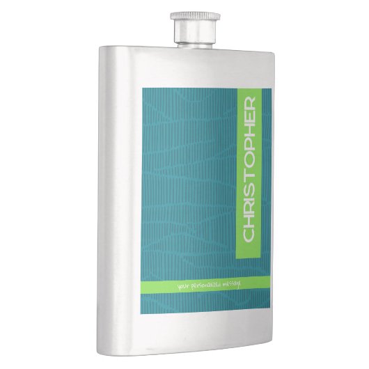 Flasque Nom personnalisé vert moderne (Droite)