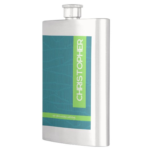 Flasque Nom personnalisé vert moderne (Gauche)