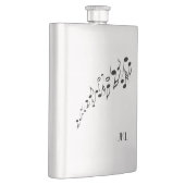 Flasque Notes musicales avec Monogramme (Droite)