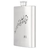 Flasque Notes musicales avec Monogramme (Gauche)