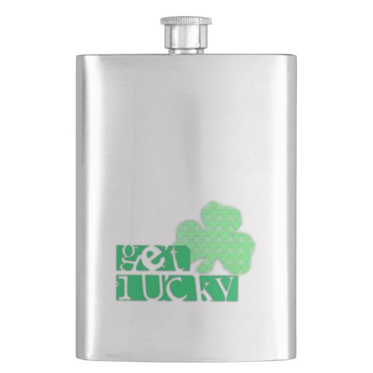 Flasque Obtenez Lucky L Clover Shamrocks St Patty Flask (devant)
