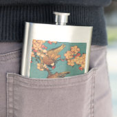 Flasque Oiseaux Fleurs Hokusai Art Japonais (En situation)