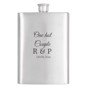 Flasque One hot add couple name initial letter text date