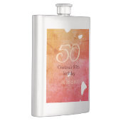 Flasque Orange rouge 50 anniversaire ajouter nom date p (Droite)