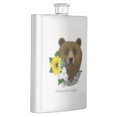 Flasque Ours Brun Fleurs Bleues Plume Faune (Droite)