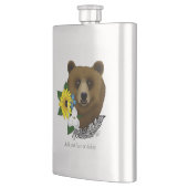 Flasque Ours Brun Fleurs Bleues Plume Faune (Gauche)